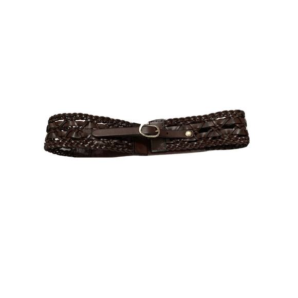 Hinge Women Waist Fit Braid Stretch Belt Brown Size S-M 5228 - Picture 1 of 2